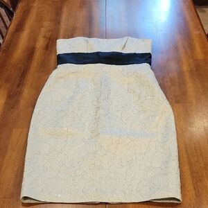 KAY UNGER Cream Strapless Dress